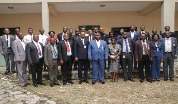 Members of the Management team with the first set of admitted postgraduate students